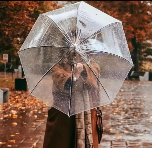 چتر شیشه ای تمام شفاف عصایی